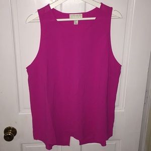 Hot pink split back tank
